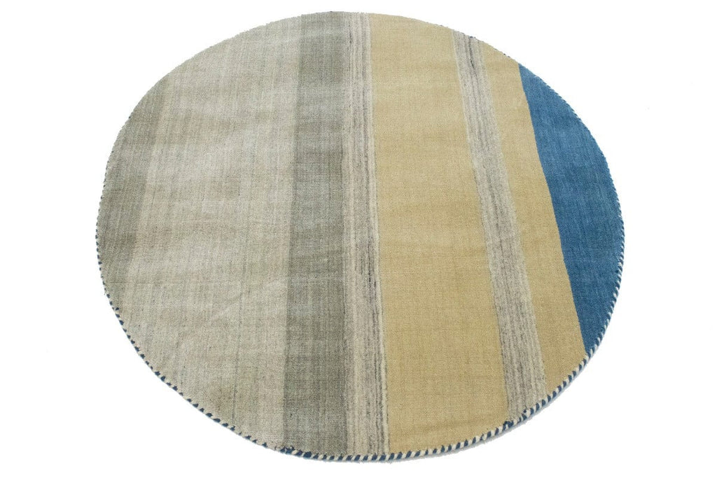 Multicolored Stripes 4X4 Lori Gabbeh Oriental Round Rug