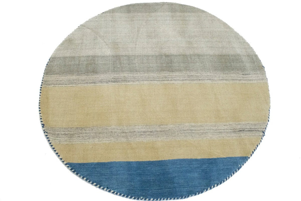 Multicolored Stripes 4X4 Lori Gabbeh Oriental Round Rug