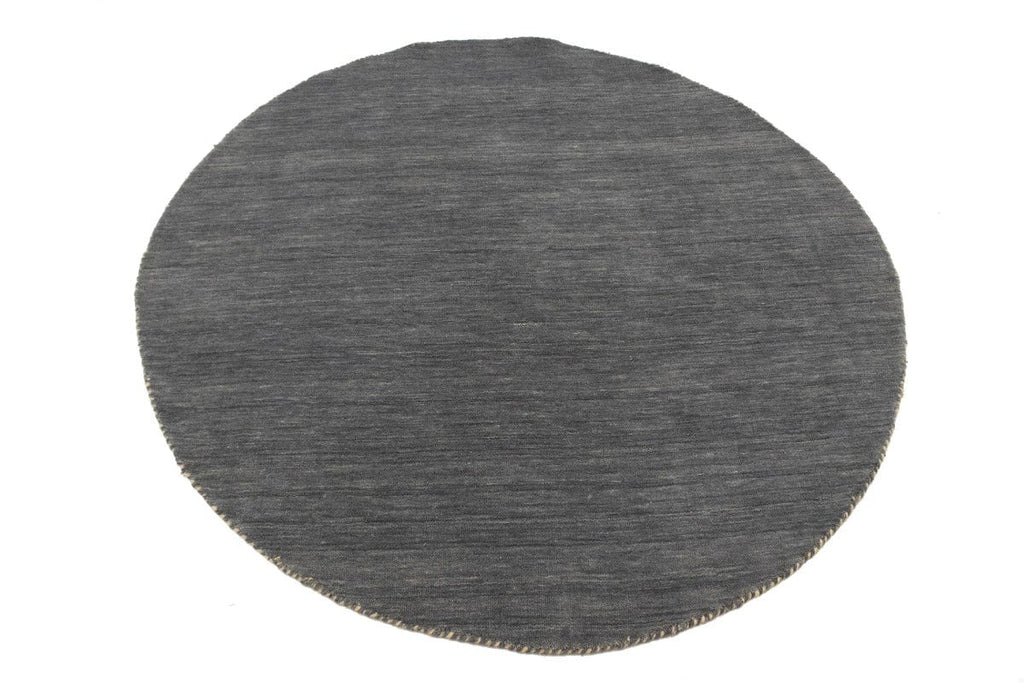 Gray Solid Tribal 5X5 Lori Gabbeh Oriental Round Rug