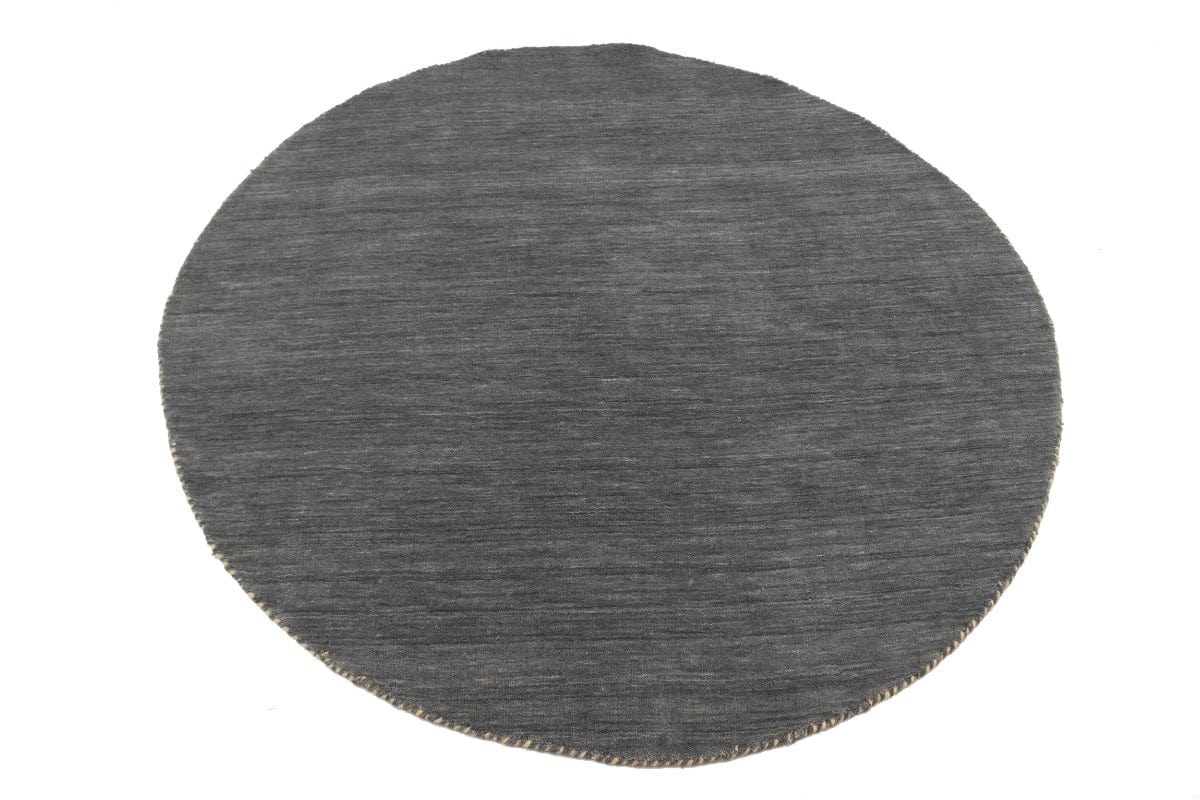 Gray Solid Tribal 5X5 Lori Gabbeh Oriental Round Rug