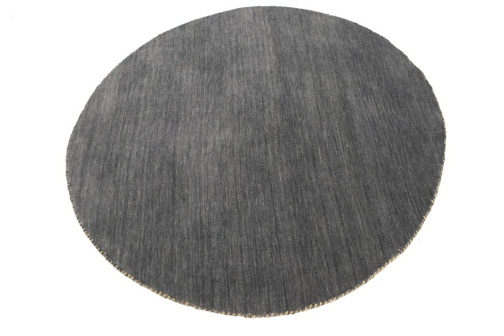 Gray Solid Tribal 5X5 Lori Gabbeh Oriental Round Rug