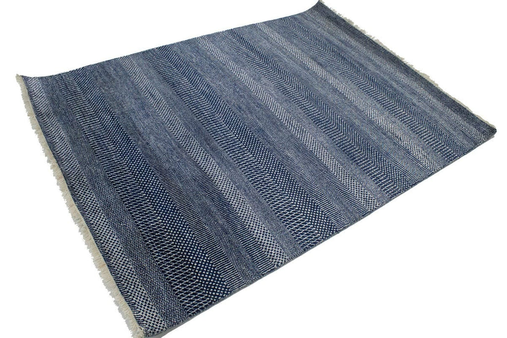 Dark Navy Grass Design 5X7 Modern Oriental Rug