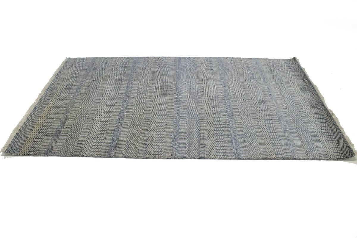 Blue & Ivory Grass Design 5X8'5 Modern Oriental Rug