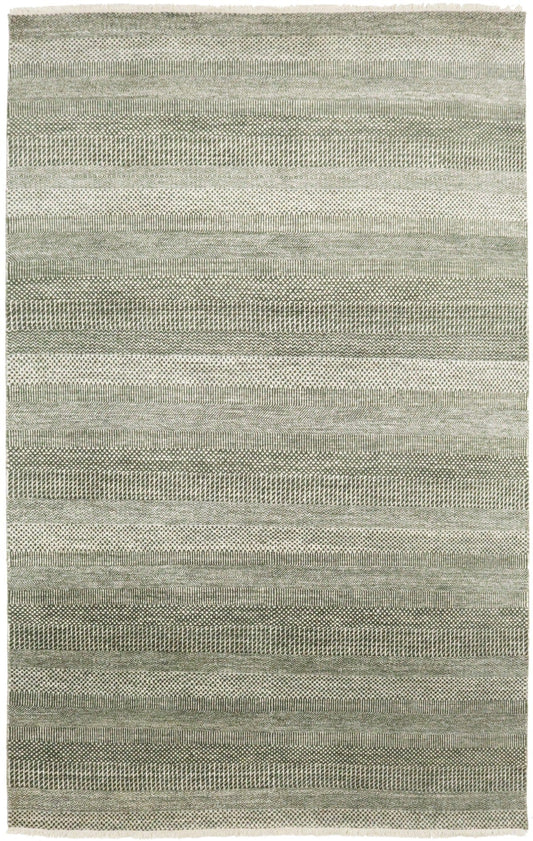 Olive Brown Grass Design 6X9 Modern Oriental Rug