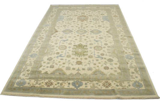 Cream Floral 12X18 Oushak Chobi Oriental Rug