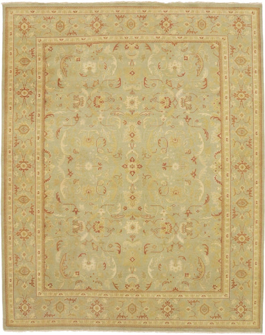 Tan Floral 8X10 Transitional Oriental Rug