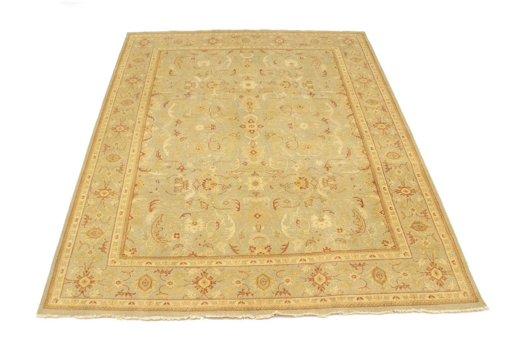 Tan Floral 8X10 Transitional Oriental Rug