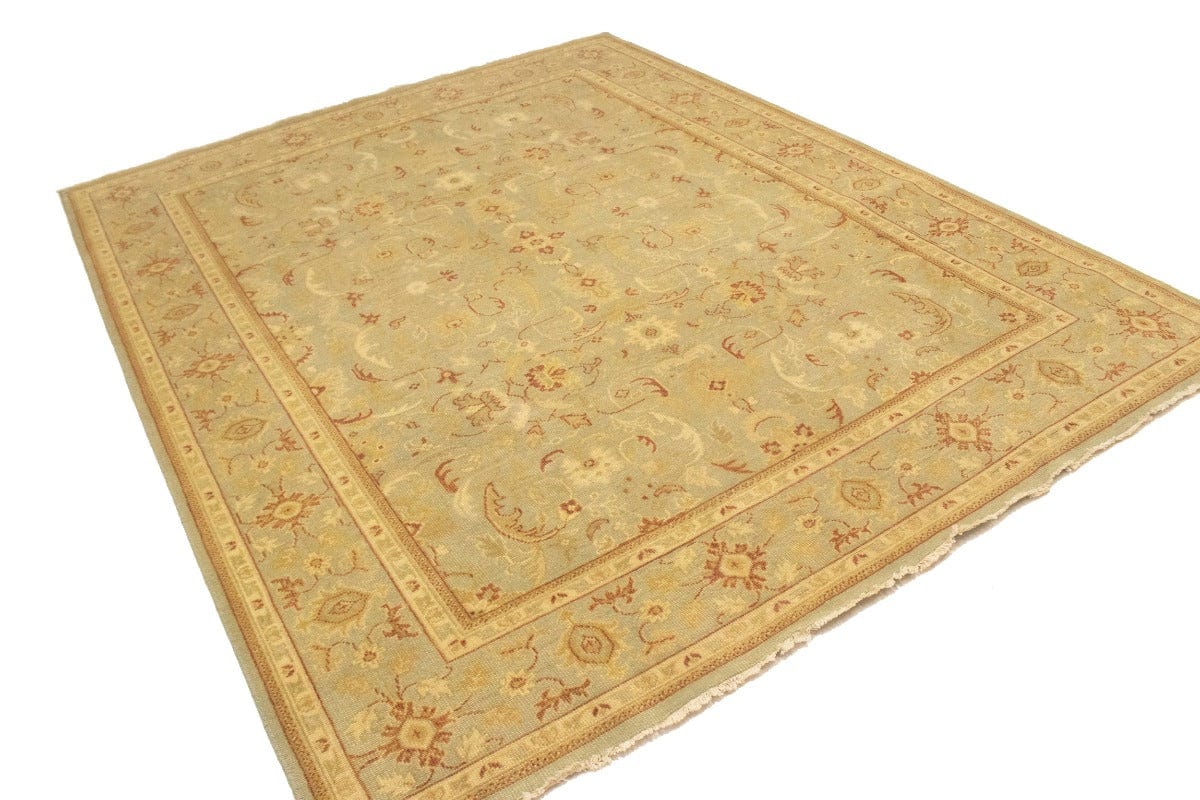 Tan Floral 8X10 Transitional Oriental Rug