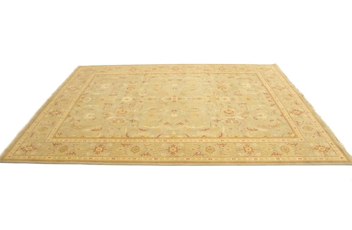 Tan Floral 8X10 Transitional Oriental Rug