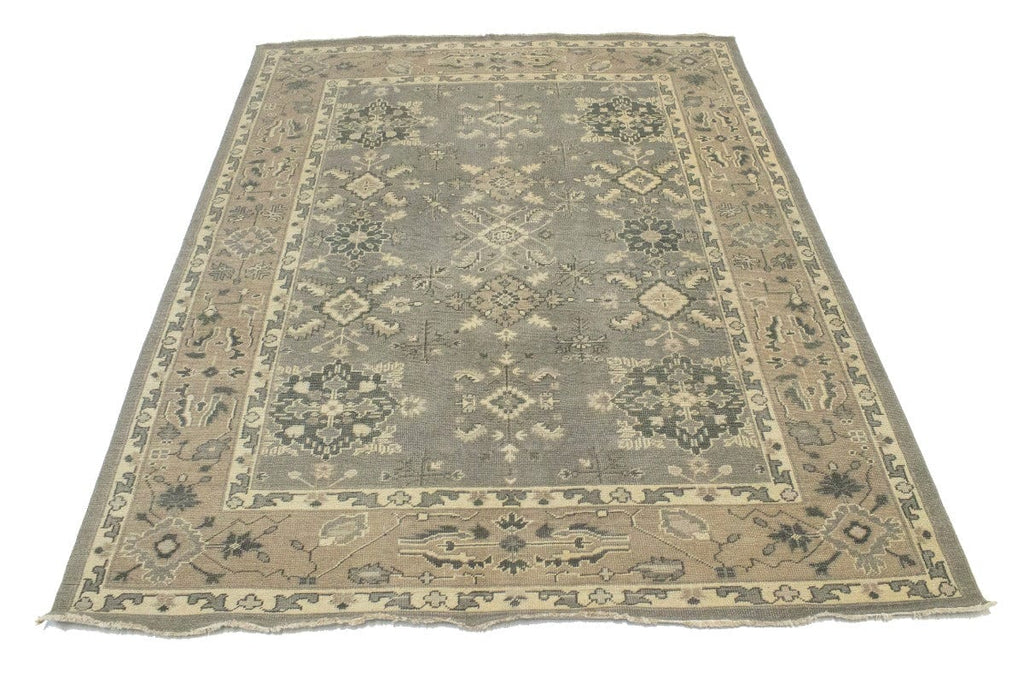 Brownish Gray Floral 8X10 Transitional Oriental Rug