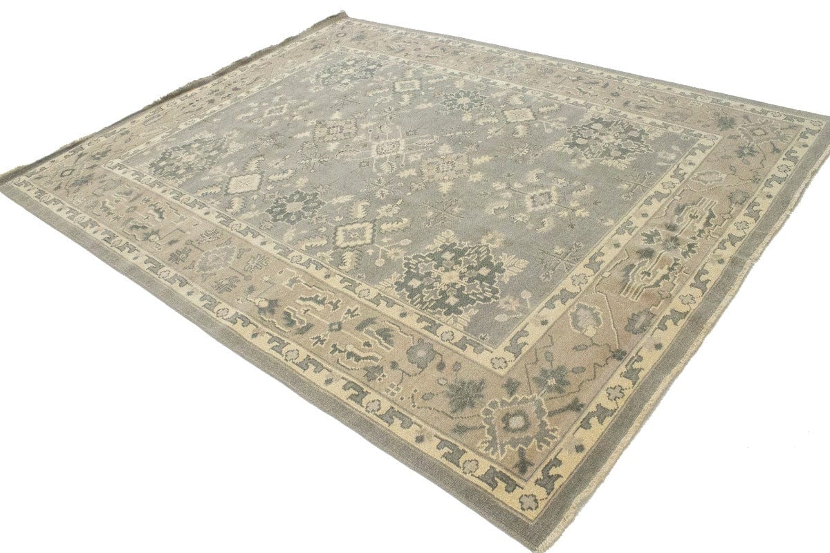 Brownish Gray Floral 8X10 Transitional Oriental Rug