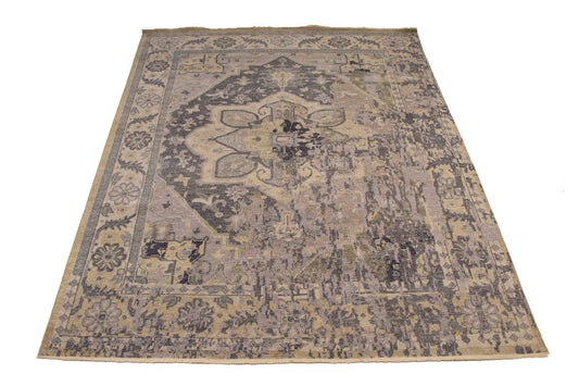 Floral Heriz Serapi 8X10 Transitional Oriental Rug