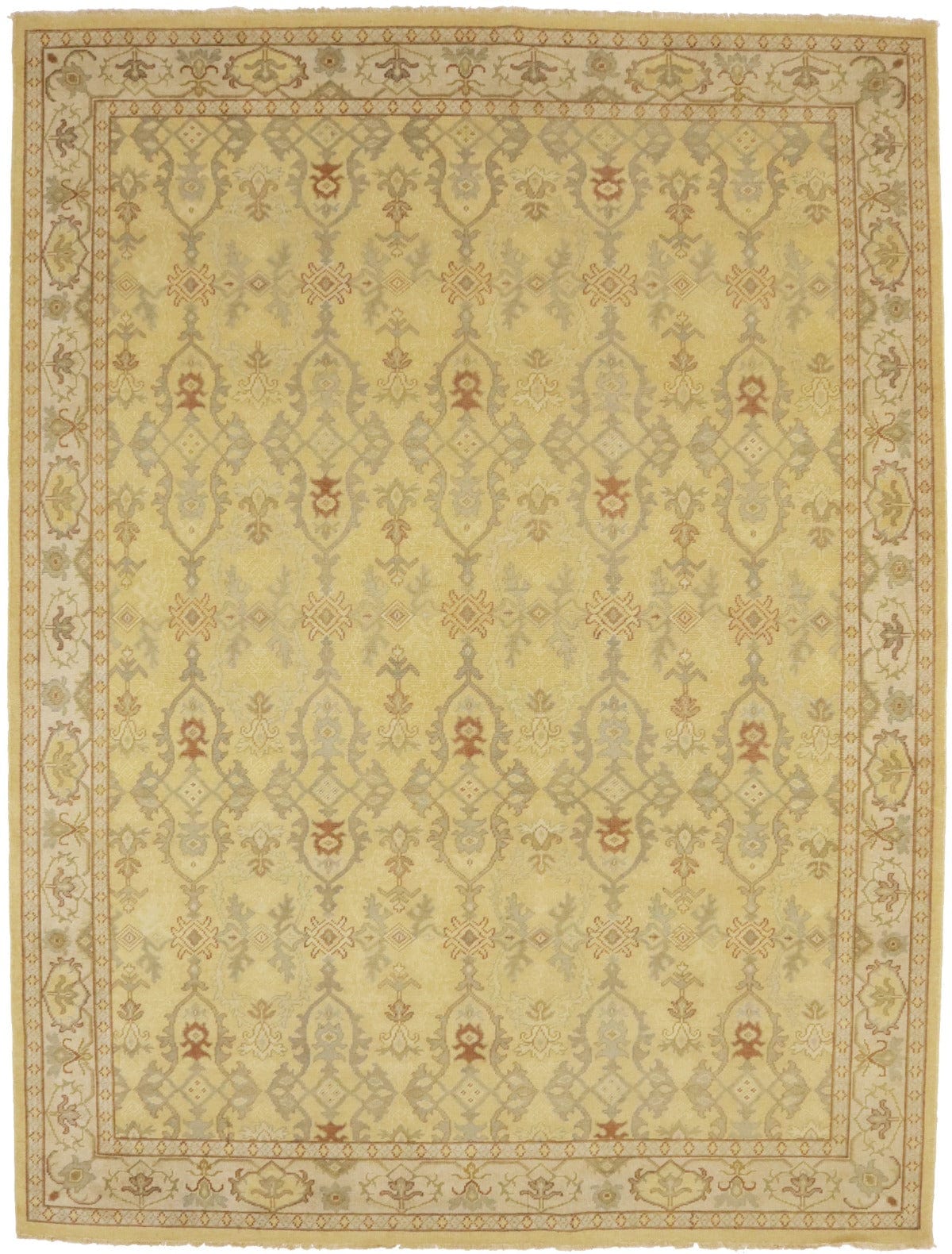 Muted Golden Beige Floral 9X12 Oriental Rug Oriental Rug