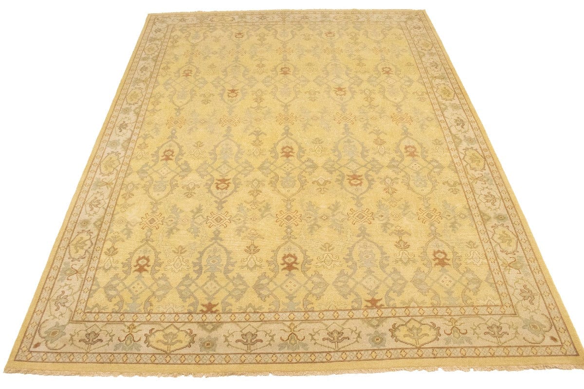 Muted Golden Beige Floral 9X12 Oriental Rug Oriental Rug