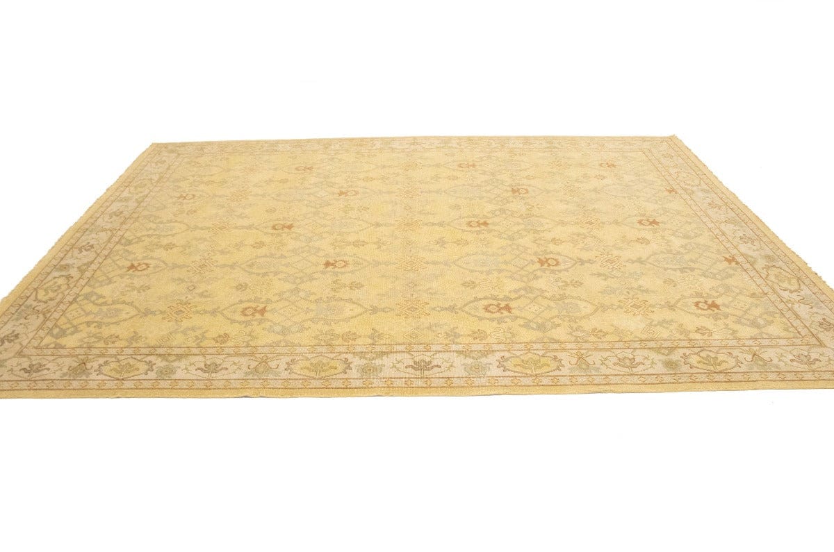 Muted Golden Beige Floral 9X12 Oriental Rug Oriental Rug