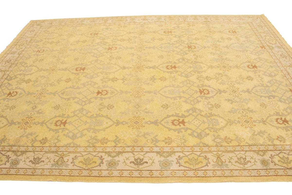 Muted Golden Beige Floral 9X12 Oriental Rug Oriental Rug