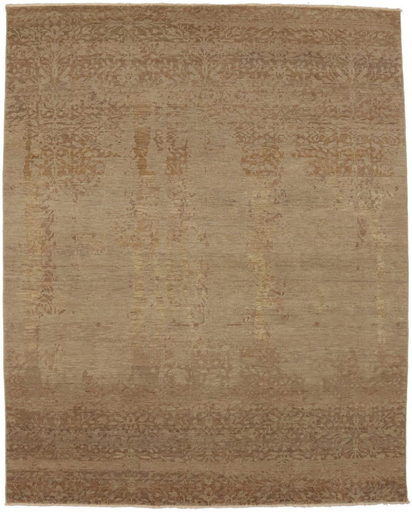 Tan Brown Abstract Transitional 8X10 Distressed Oriental Rug