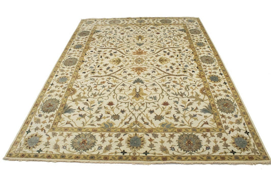 Cream/Beige Floral 10X14 Osh Chobi Peshawar Oriental Rug