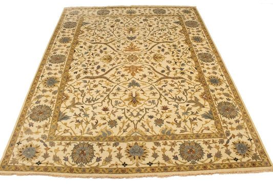 Cream Floral 9X12 Osh Chobi Peshawar Oriental Rug