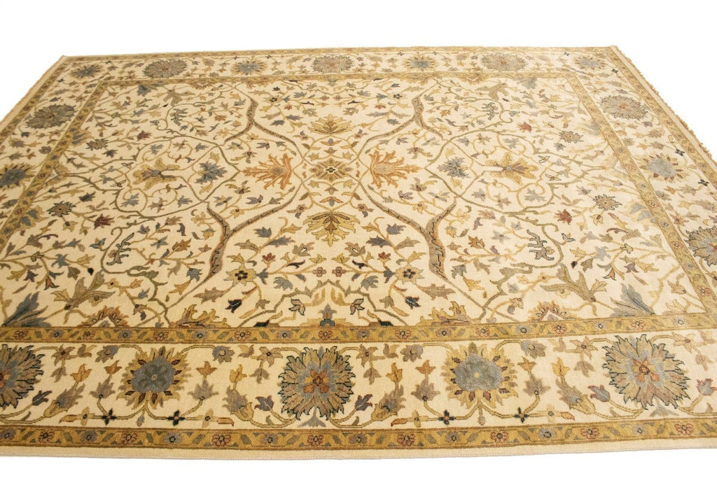 Cream Floral 9X12 Osh Chobi Peshawar Oriental Rug