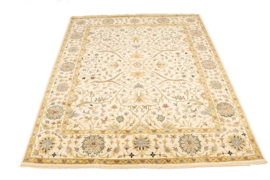 Cream Floral 8X10 Osh Chobi Peshawar Oriental Rug