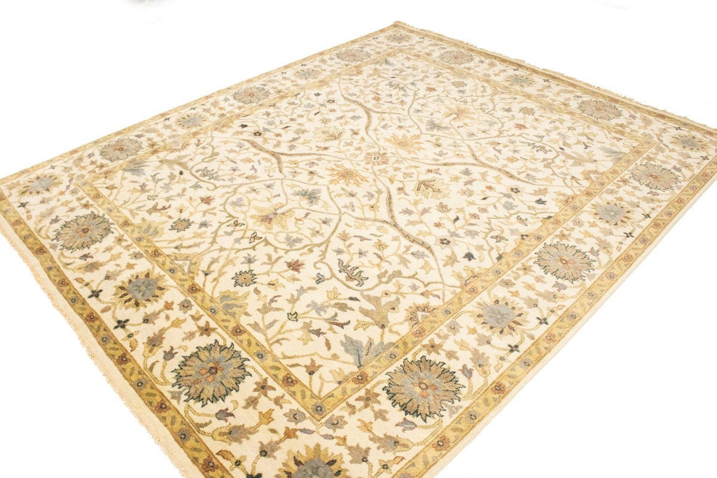 Cream Floral 8X10 Osh Chobi Peshawar Oriental Rug