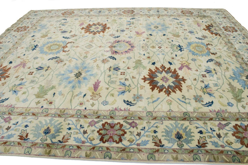 Beige Floral Osh Chobi Peshawar 12X15 Oriental Rug