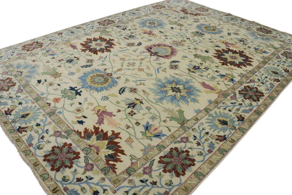 Beige Floral Osh Chobi Peshawar 10X14 Oriental Rug