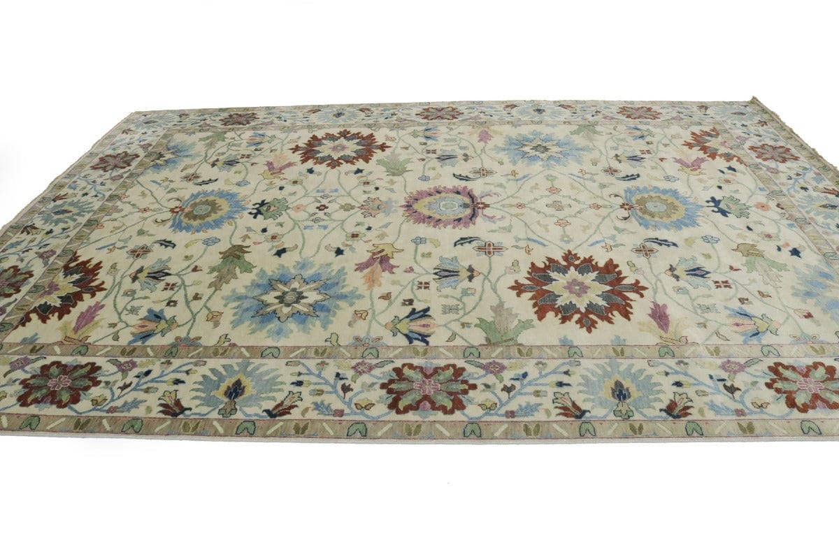 Beige Floral Osh Chobi Peshawar 10X14 Oriental Rug