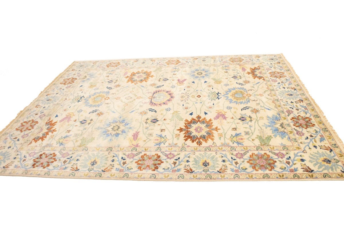 Beige Floral Osh Chobi Peshawar 8X10 Oriental Rug