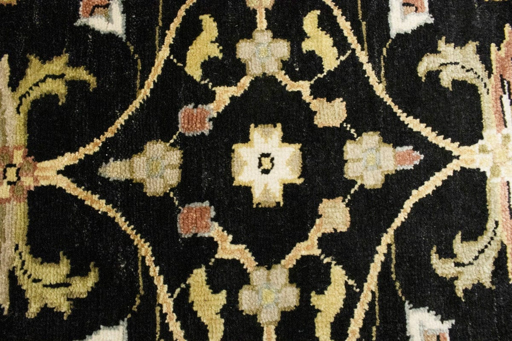 Black Floral 6X6 Chobi Peshawar Oriental Round Rug