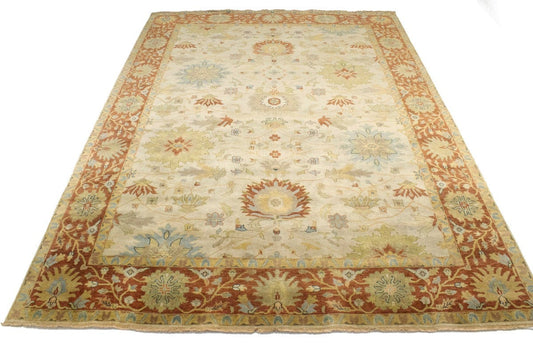 Beige/Cream Floral Osh Chobi Peshawar 10X14 Oriental Rug