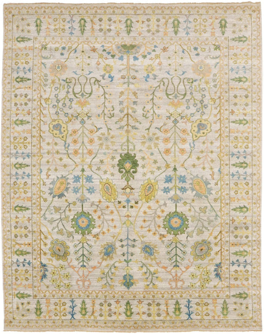 Ivory Floral 8X10 Osh Chobi Oriental Rug