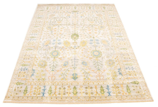 Ivory Floral 8X10 Osh Chobi Oriental Rug