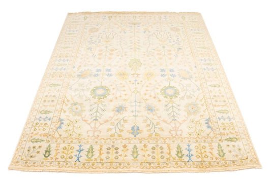 Ivory Floral 8X10 Osh Chobi Oriental Rug