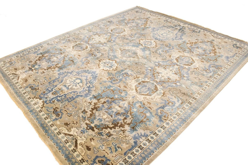 Silver Gray Floral 8X10 Osh Chobi Oriental Rug