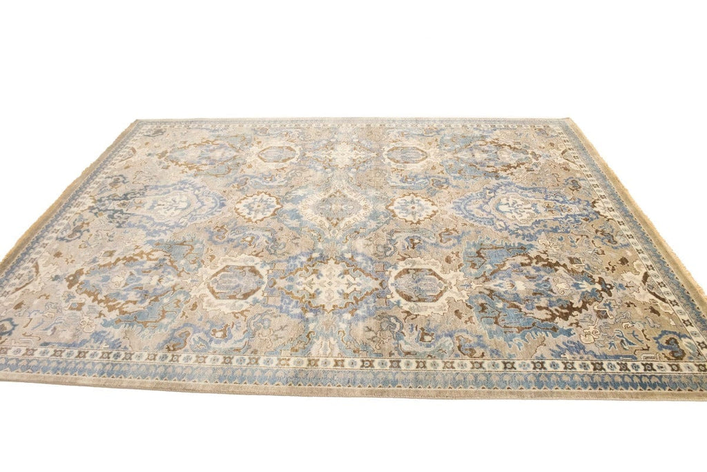 Silver Gray Floral 8X10 Osh Chobi Oriental Rug