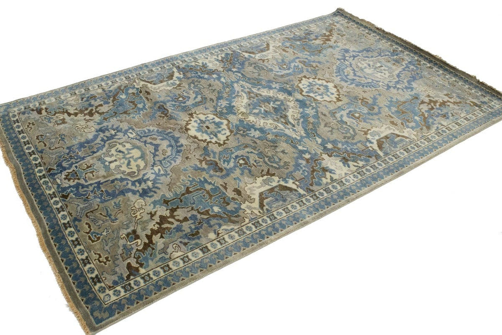 Brownish Gray Floral 5X8 Transitional Osh Chobi Oriental Rug