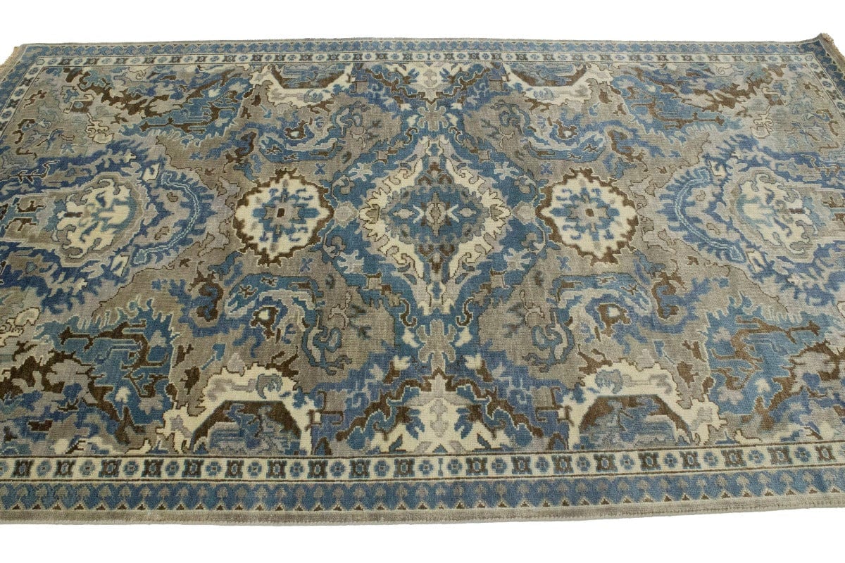 Brownish Gray Floral 5X8 Transitional Osh Chobi Oriental Rug