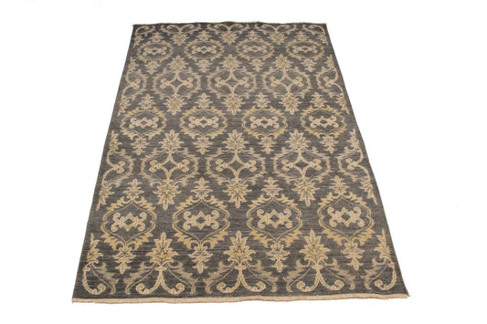 Brownish Gray Transitional Floral 6X9 Oriental Rug