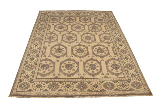 Cream Floral Transitional 8X10 Oriental Rug