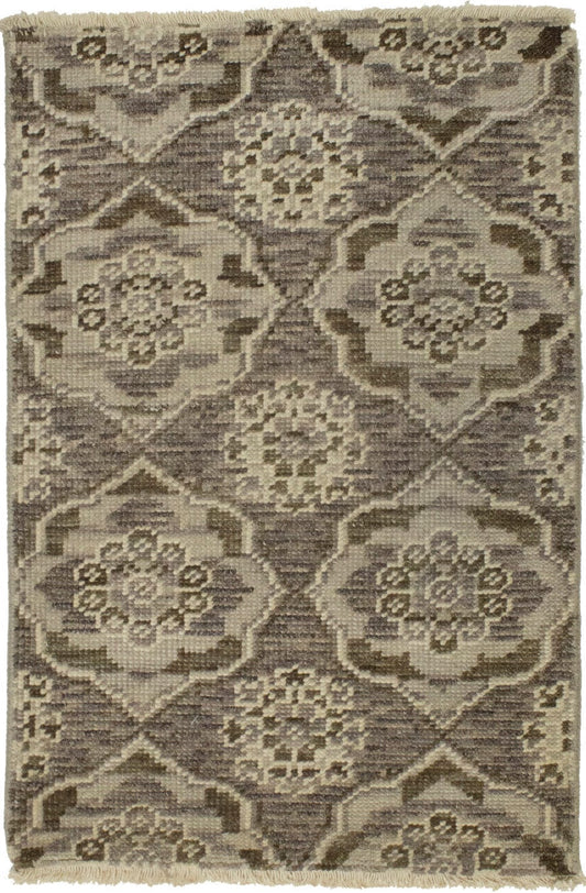 Brown Floral Modern 2X3 Transitional Oriental Rug