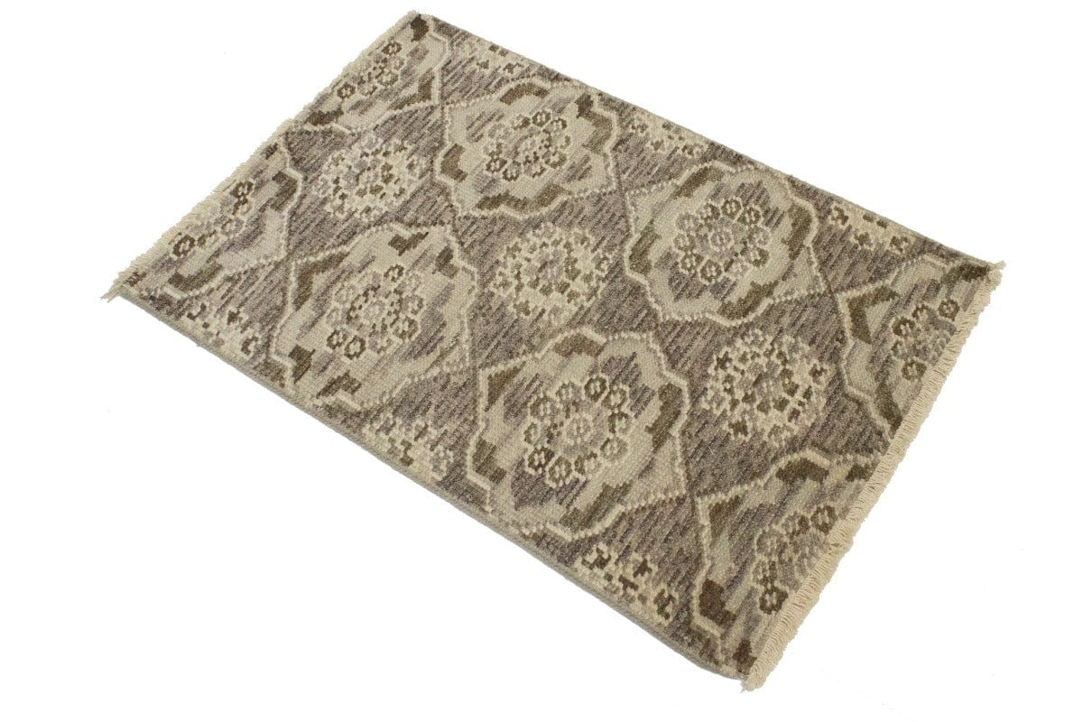 Brown Floral Modern 2X3 Transitional Oriental Rug