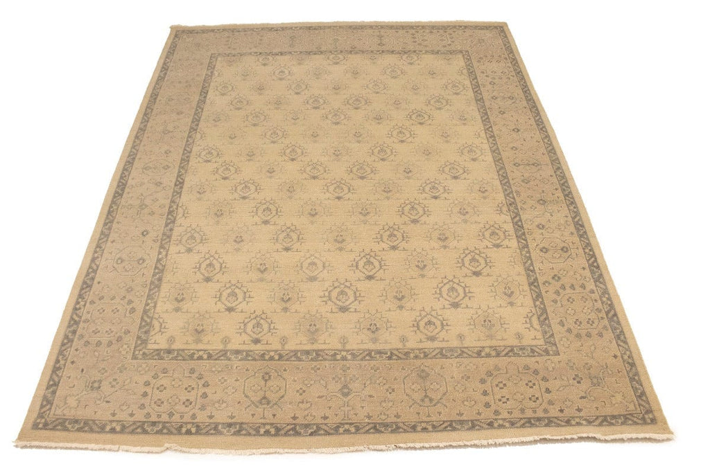 Beige Floral Transitional 8X10 Oriental Rug