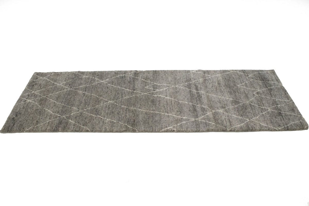 Gray Tribal 3X8 Moroccan Oriental Runner Rug