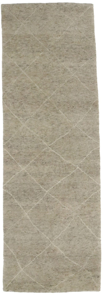 Beige Tribal 3X8 Moroccan Oriental Runner Rug