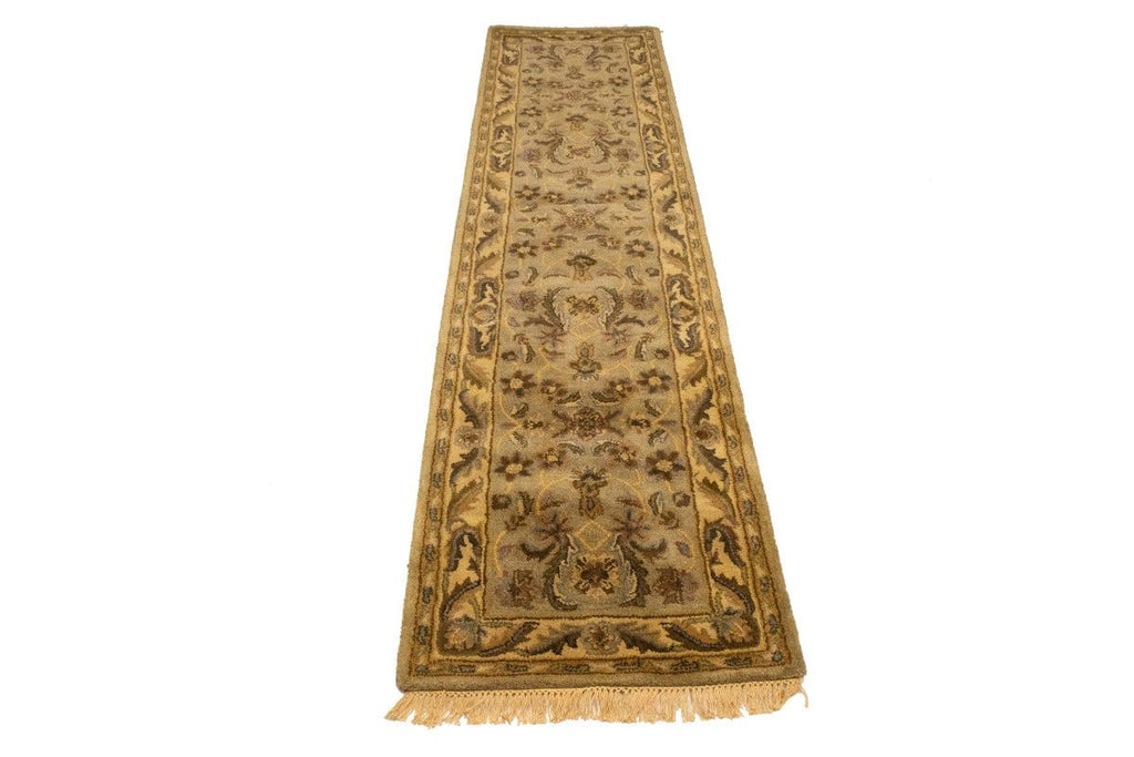 Khaki Floral Modern 2'5X10 Hand-Tufted Runner Rug