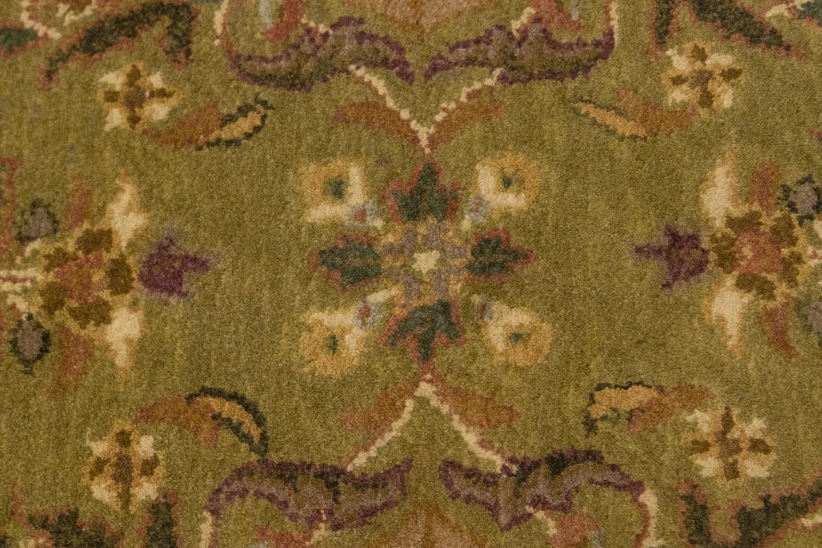 Light Olive Floral Modern 2'6X9 Hand-Tufted Runner Rug