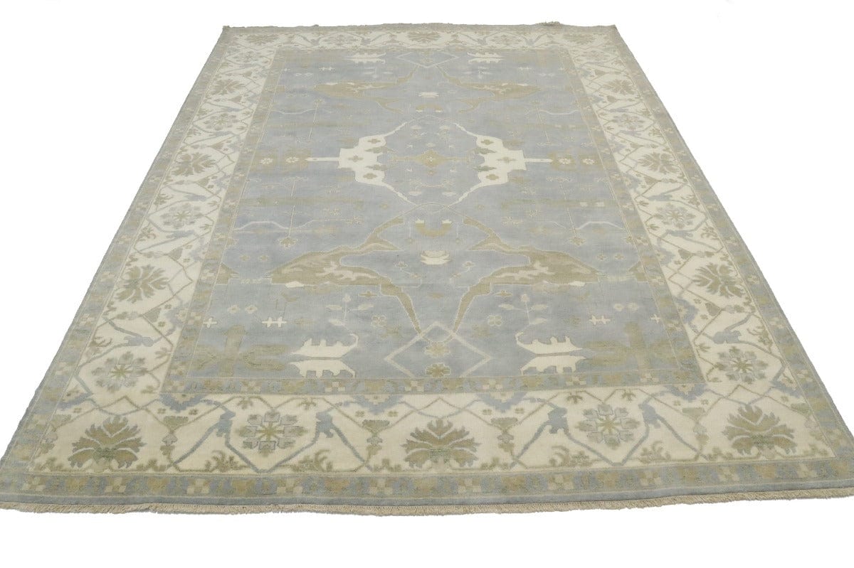 Gray Floral 10'5X14 Oushak Oriental Rug