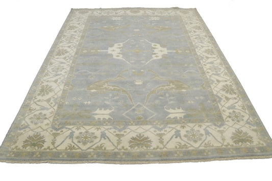 Gray Floral 10'5X14 Oushak Oriental Rug